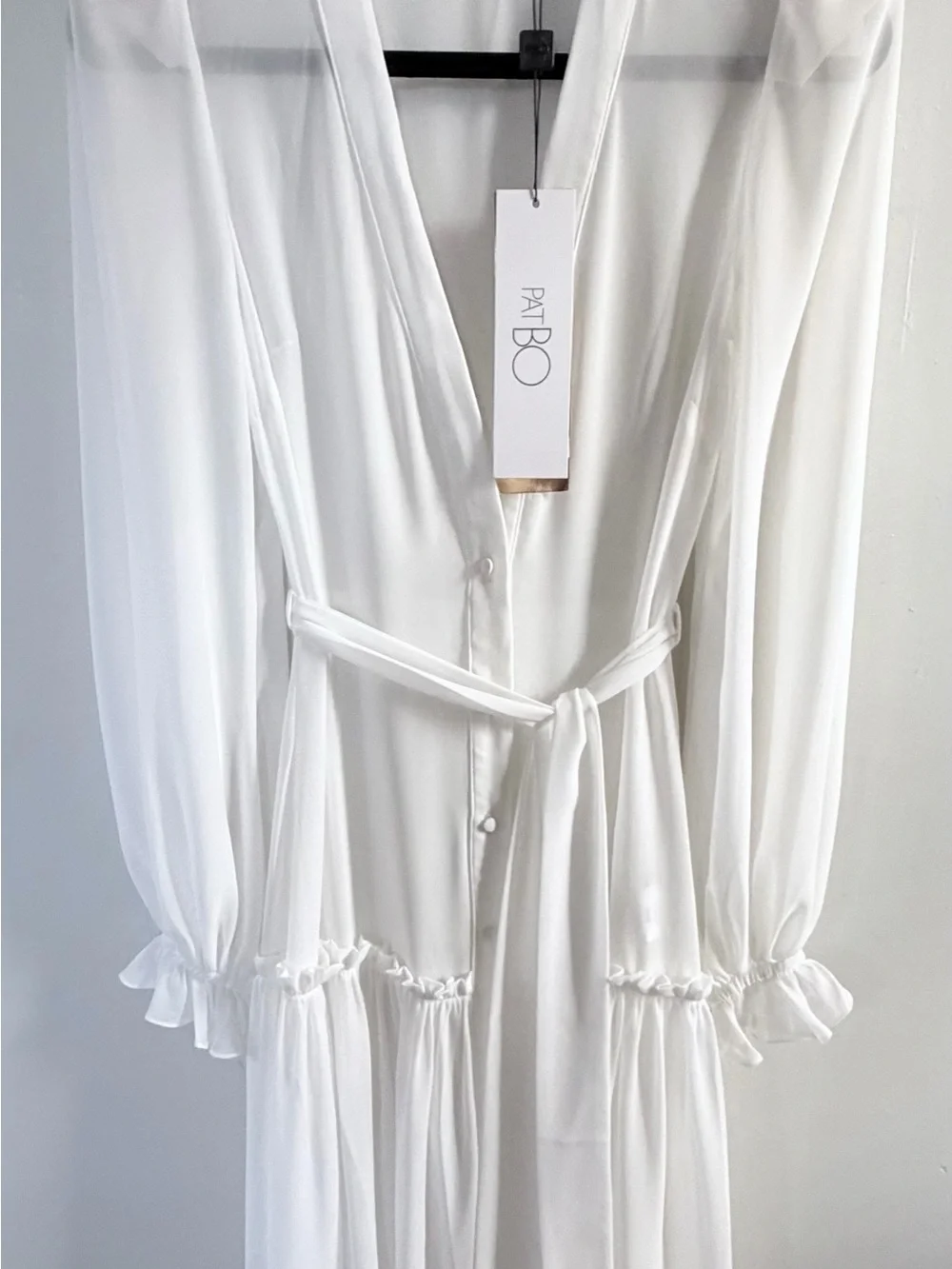 PATBO Sunstone Chiffon Swimsuit Maxi Cover Up XS Ivory NWT BRIDAL ~ HONEYMOON - Picture 8 of 11